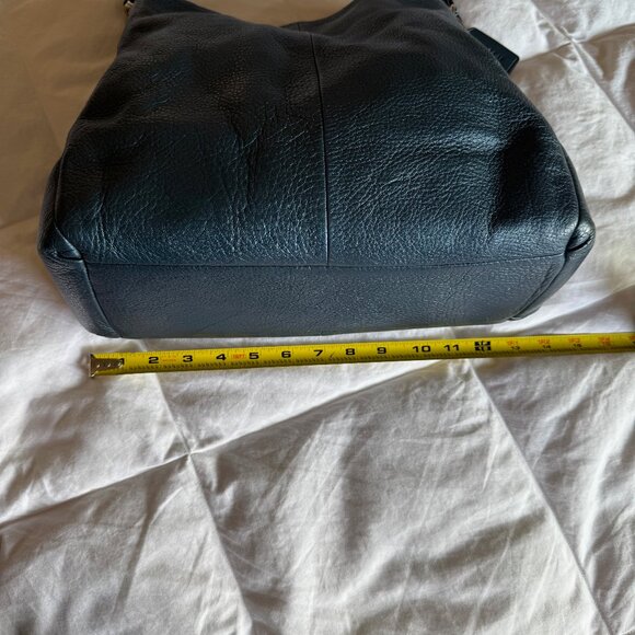 Coach Lexy Shoulder Bag Pebble Leather Metallic Blue - Picture 14 of 15